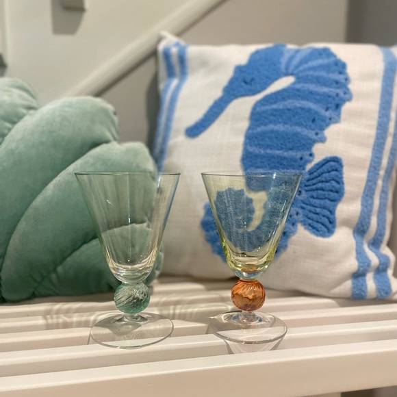 Set Of 2 Southern Living At Home Tango Water Iced Tea Goblets Multicolor Glass - Picture 9 of 16